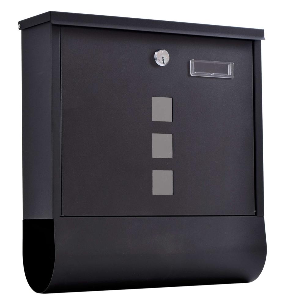 Hans Letterbox with Newspaper Holder Black