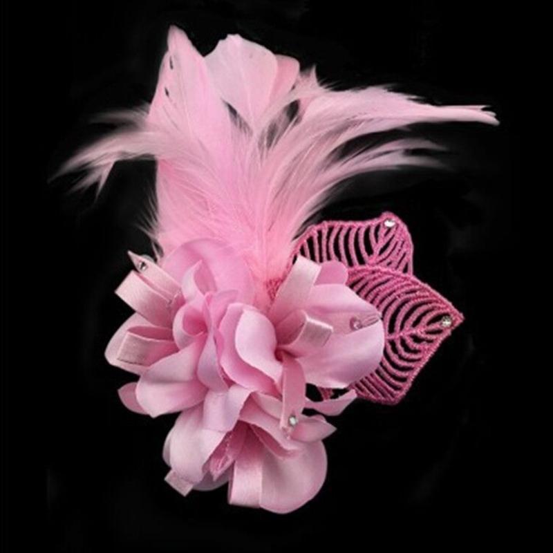 Punk Feather Flower Hair Hoop Women Prom Party Brooch Carnivals Hair Supplies