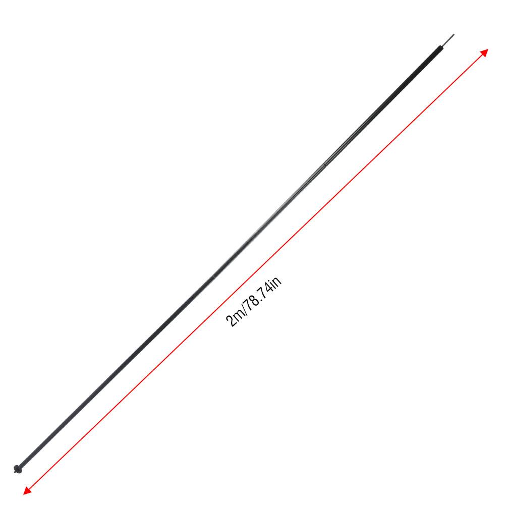 2m Iron Tent Pole, Retractable Portable Tent Rod with High Strength Elastic Cord & Corner Supporting Folding Rod Pole for Camping Hiking