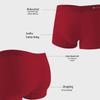 Duoduomian Men's Red Cotton Lycra Boxer Briefs 3-Pack