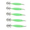 5Pcs 8cm Fishing Lure with Hook Cuttlefish Jig Wood Shrimp Bait for Outdoor Saltwater Freshwater Luminous Green