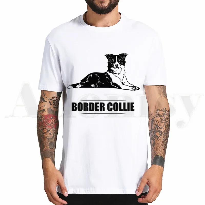 Border Collie Print Tshirt Hip Hop Girl Print Top Tees Harajuku Dog Cartoon Funny Kawaii Art Tshirts Men Fashion Summer Tshirts