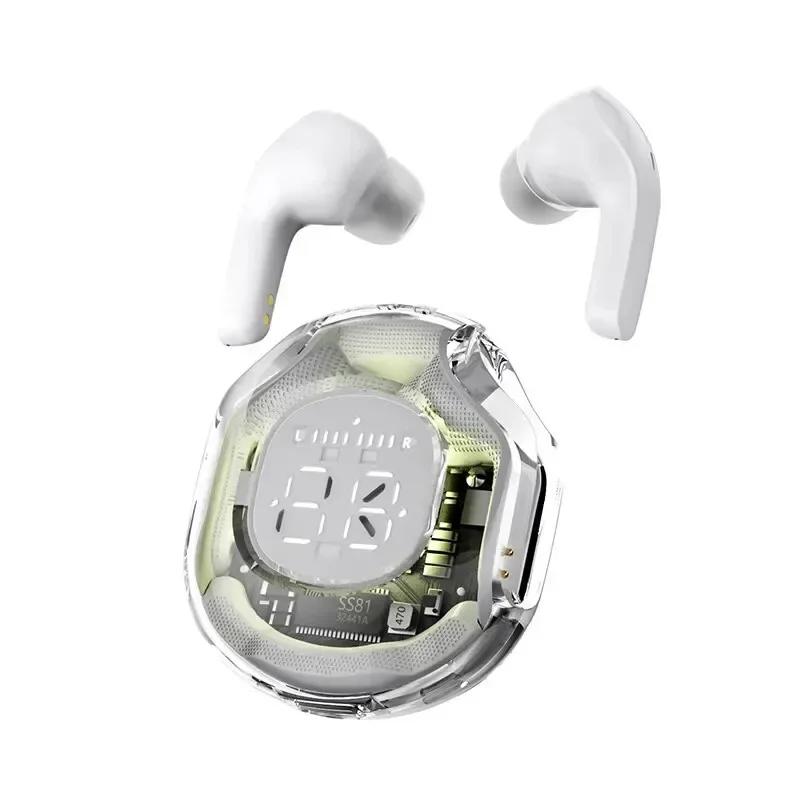 Original new T8 tws Wireless Bluetooth Headset Transparent ENC Power Digital Display Stereo Sound Earphones for all smartphone