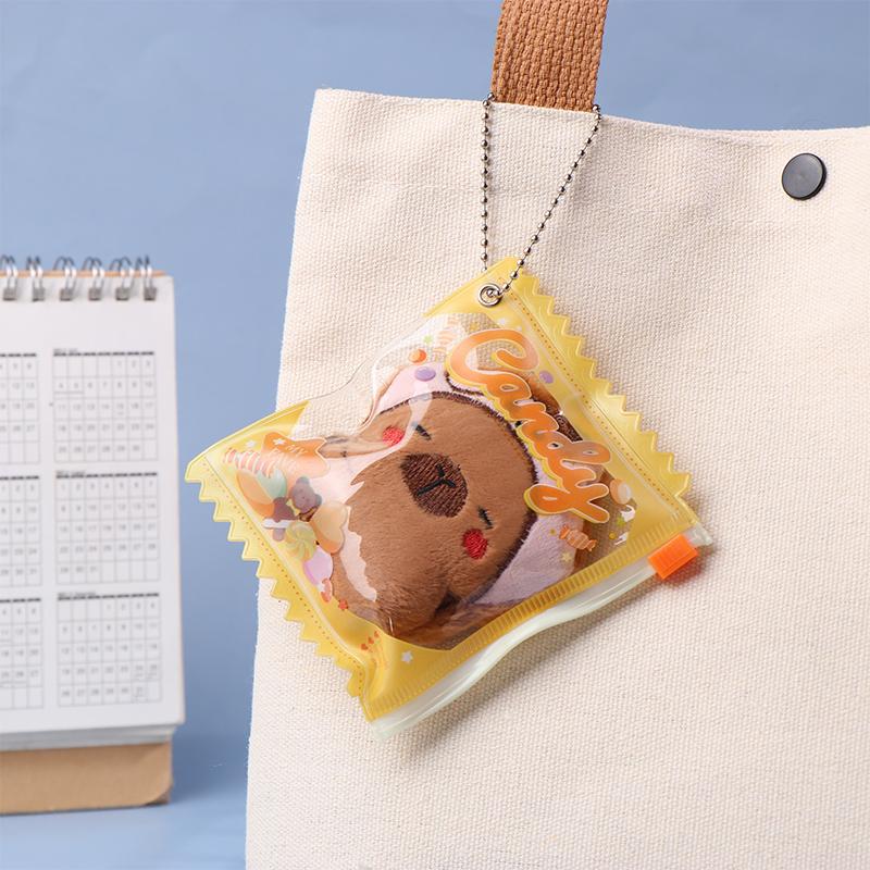 Cartoon Transparent Pvc Dustproof Storage Bags Doll Display Bag With Keyring Mini Mystery Box Dolls Organizer Pouches