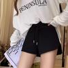 Gray Sports Shorts for Women In Summer New Versatile High-waisted Slim Straps Small Straight Casual Pants