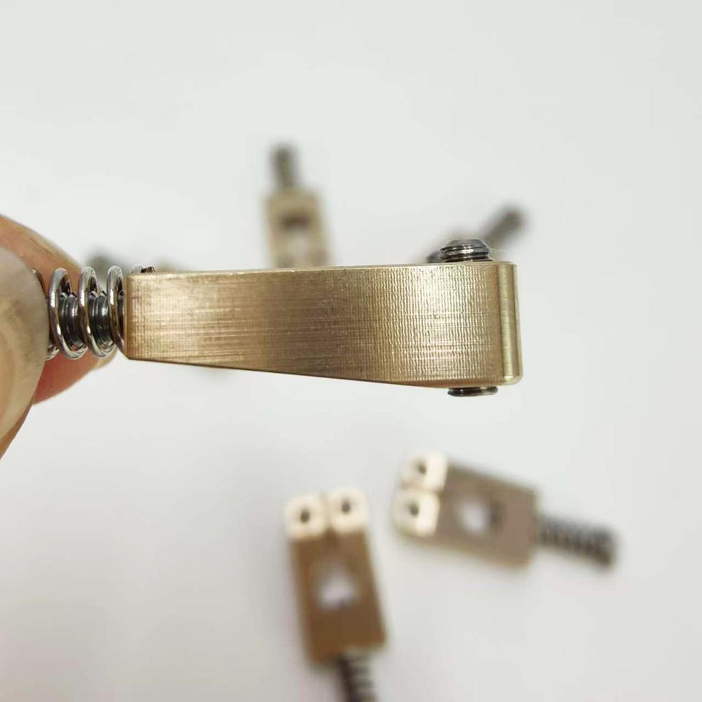 6-piece Set of Round-hole Bridge Natural Brass and Natural Stainless Steel Electric Guitar Bridges String Guide Bridge
