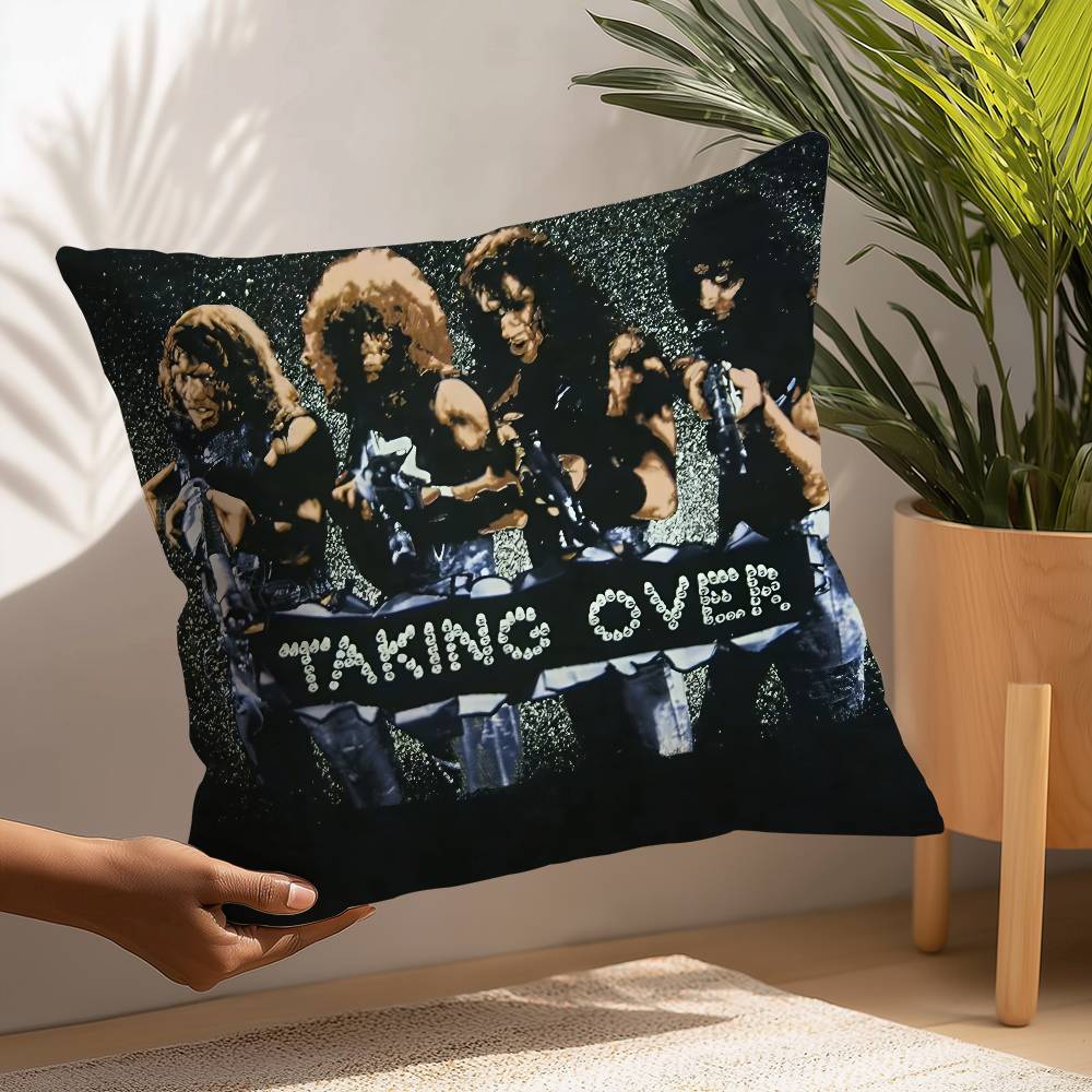 O-переборки Чехол для подушки Rock Band Плюшевая ткань Мягкая наволочка Двусторонняя печать Наволочка для подушки Бытовые подарки 12x12Inch