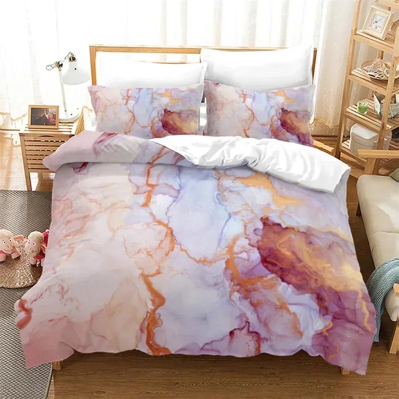 Marble Abstract Geometric Comfortable Duvet Quilt Cover Pillowcase Bedding Set Children Bedroom Decoration Home Textile