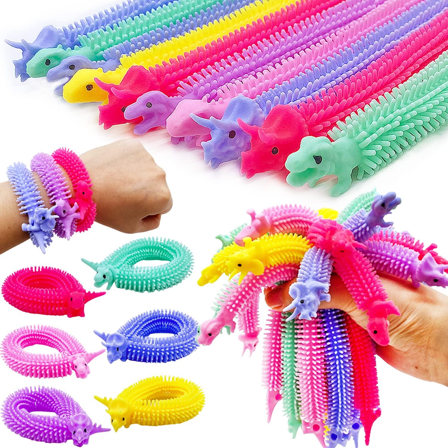 

40-10 Pack Dinosaur Sensory Noodle Strings,Stretchy String Fidget Toys,Textured Stretchy String For Kids Adults Stress Relief (As shown-7558)-