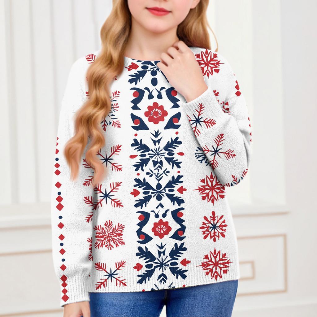 Christmas Day Sweatshirts For Children Boys And Girls Knit Sweater Cute Shirt Fall Crewneck Pullover Tops