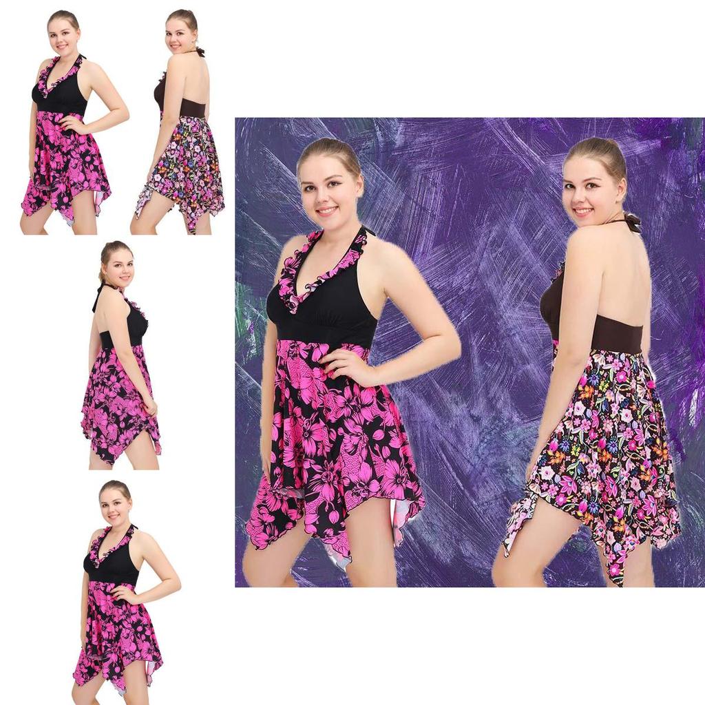 Stylish New Women Sexy Fashion Plus Size Floral High Waist Swimsuit Dress For Elegant Swim Days