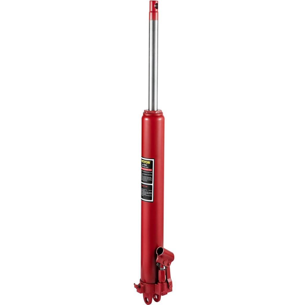 Hydraulic Long Ram Jack, 8 Tons/17363 lbs Capacity, with Single Piston Pump and Clevis Base, Manual Cherry Picker with Handle, for Garage/Shop Cranes,