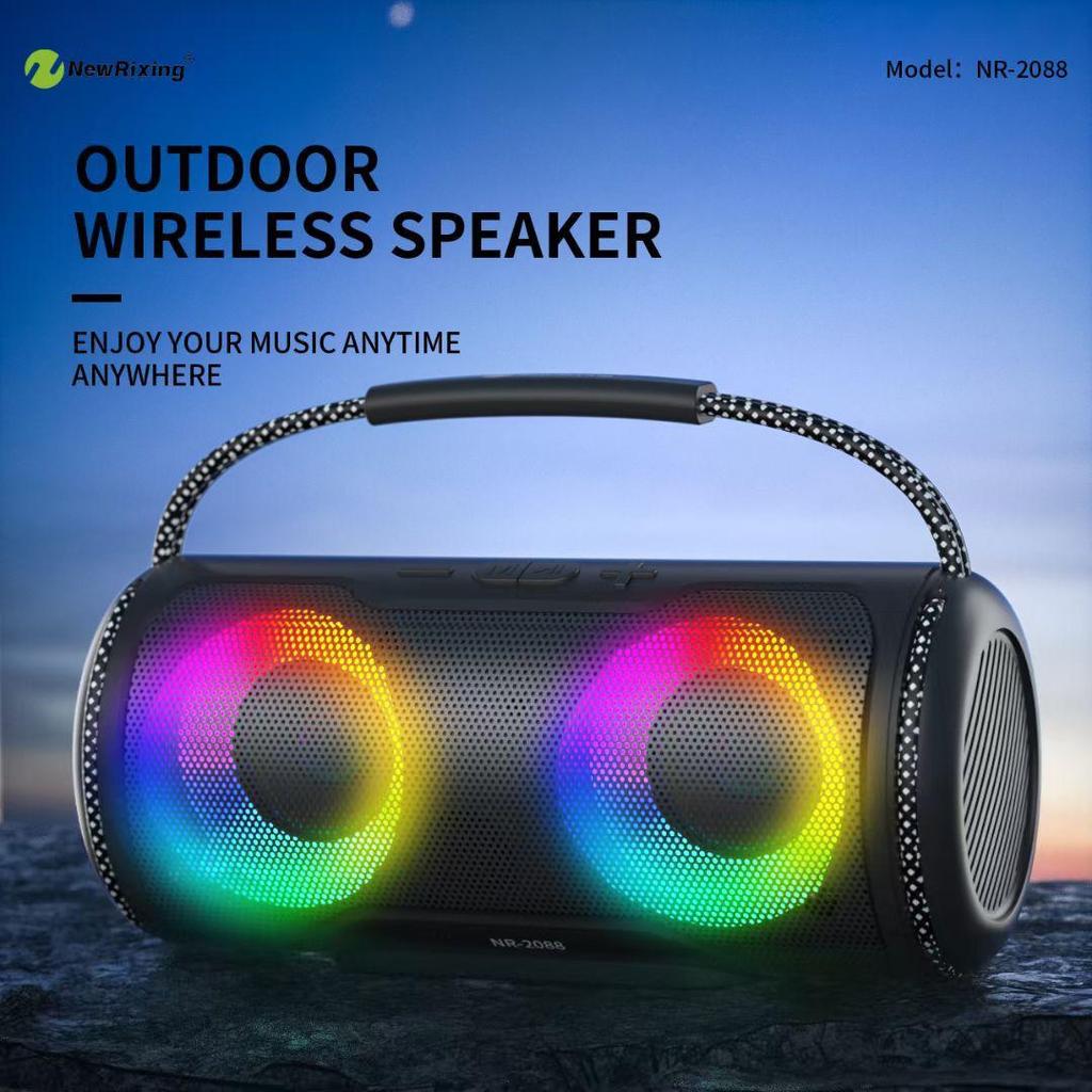 Bluetooth Outdoor Speaker with Lights NR2088 - Portable Wireless Speaker with Subwoofer