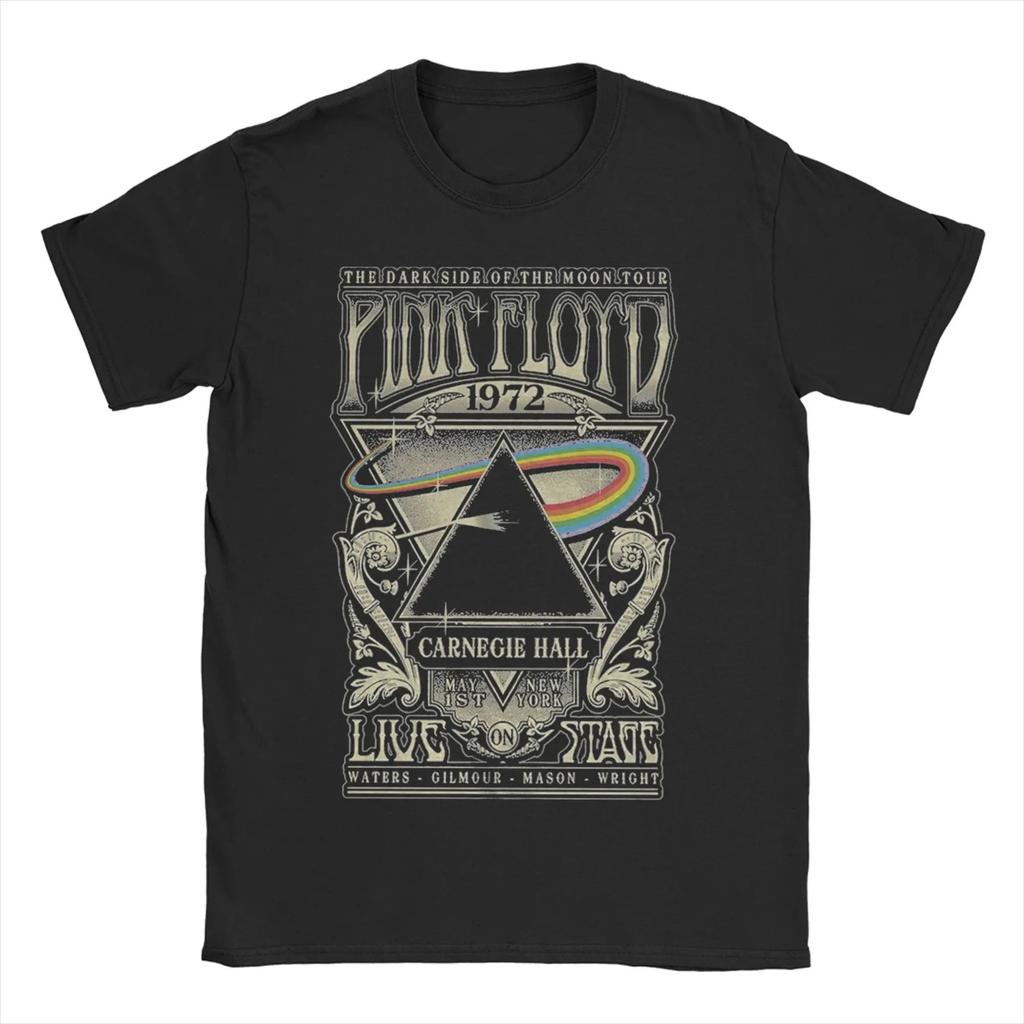 חולצת טי "הצד האפל של הירח" של פינק פלויד, חולצת טי קלאסית לבוש רחוב ללהקת רוק, 100% כותנה, חולצת שרוולים קצרים קז'ואל, יוניסקס