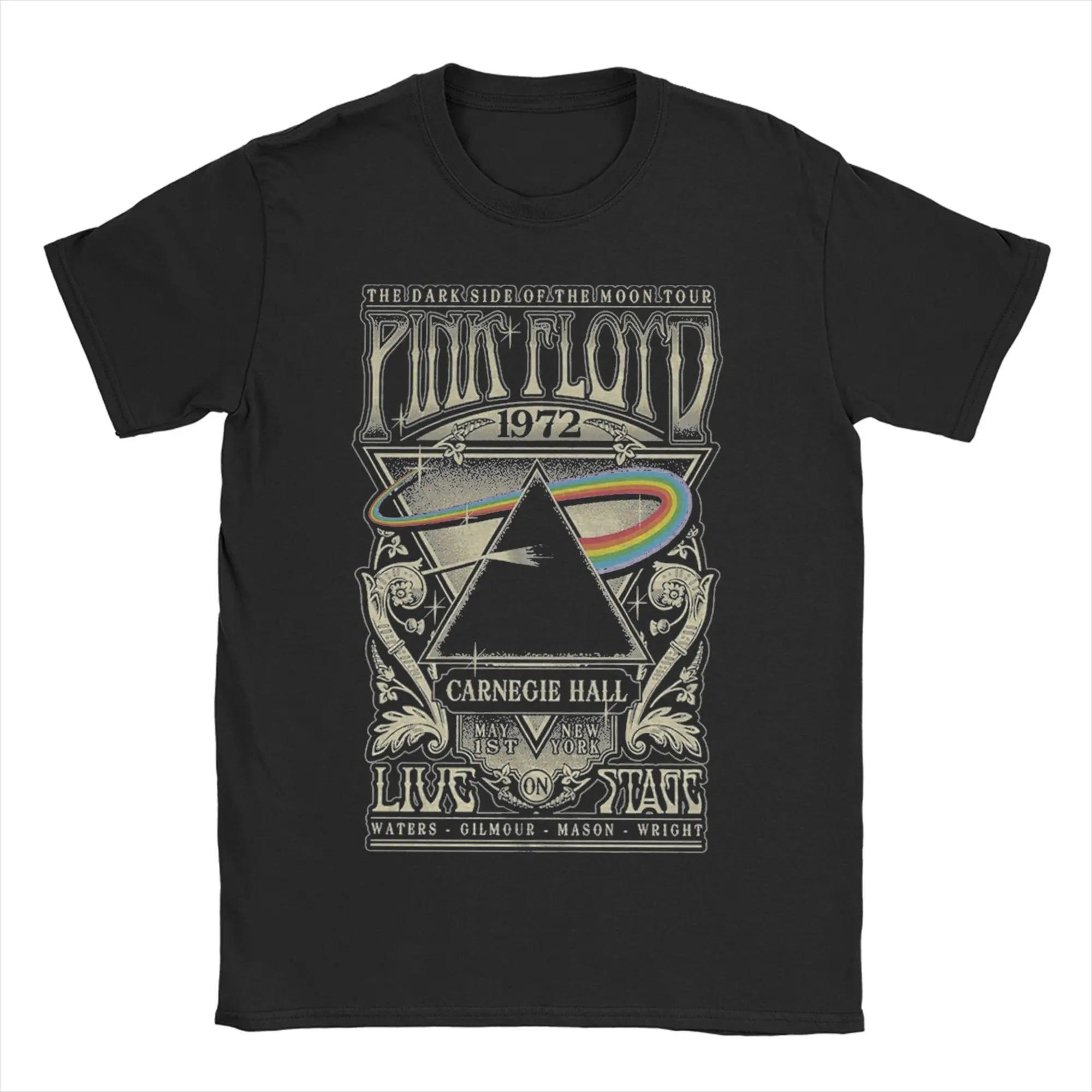 

Pink Floyd The Dark Side of the Moon Prism T-Shirt, Unisex Classic Rock Band Streetwear Tee, 100% Cotton Casual Short Sleeve Top L зелений