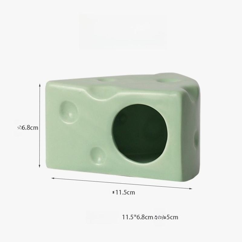 Hamster Unterschlupf Käse Keramik Nest Kleines Haus Sommer Schlafnest zur Kühlung und Hitzeflucht Hamster Unterschlupf