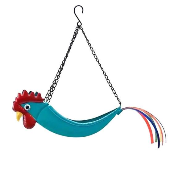 

Открытый петух подвесной горшок для цветов деревенский металлический петух цветочный горшок суккуленты держатель для растений контейнер подвеска балкон двор украшение сада синий