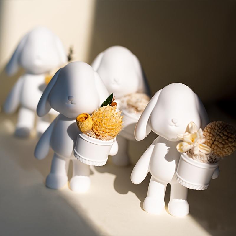 Silicone Mold Compatible for DIY Resin,Plaster,Clay Casting - Rabbit,Flower Basket,Bucket&Ornament Molds for Handmade Crafts