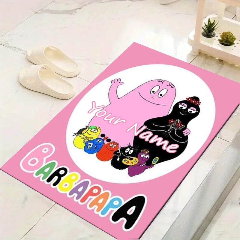 Custom 1Pc Barbapapa Adventure Rug Office Carpet Indoor Outdoor Entrance Doormat Nonslip Soft And Comfortable Living Room D9153