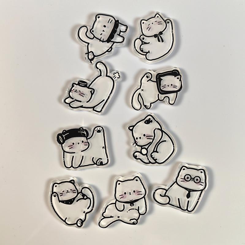 

Креативные кошачьи магниты на холодильник наклейка милые мультяшные акриловые кошачьи наклейки кавайные животные канцелярские товары DIY аксессуары украшение подарок