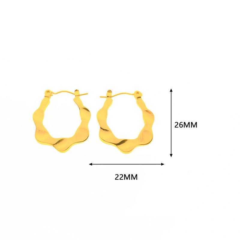 Hypoallergenic Non‑Fading Titanium Steel French Ear Cuffs, Stainless Steel Hoop Earrings E00112