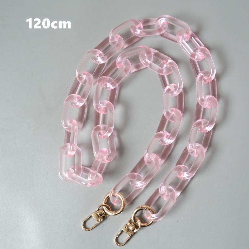 

Новый аксессуар для телефона, цепочка со съемными деталями, матовая белая кожа через плечо из смолы, роскошный ремешок, чехол для телефона, цепочки, ярко-неоновая акриловая цепочка на плечо 120CM светло-розовый