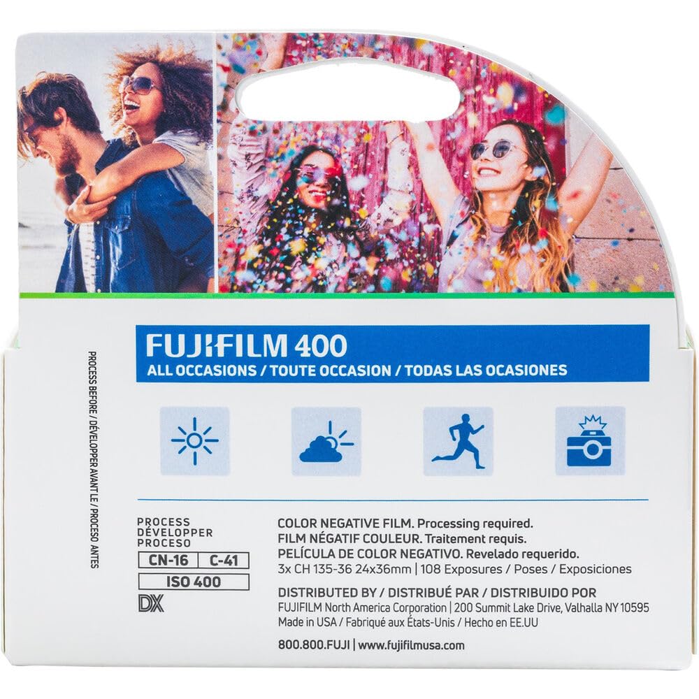 Fujifilm Superior X-TRA 36-Exposure 35mm Film, ISO 400, 108 Exposures Total, 3-Pack