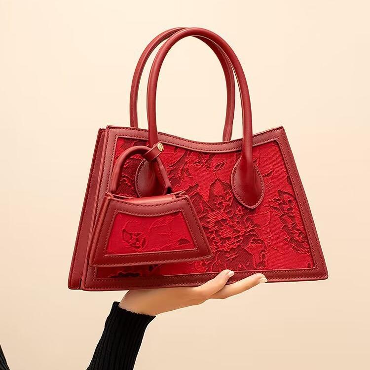 Red Bag Wedding Bag Zaizai Bag Fashion High-End Bride Bag Wedding Messenger Handbag Women'S Bag