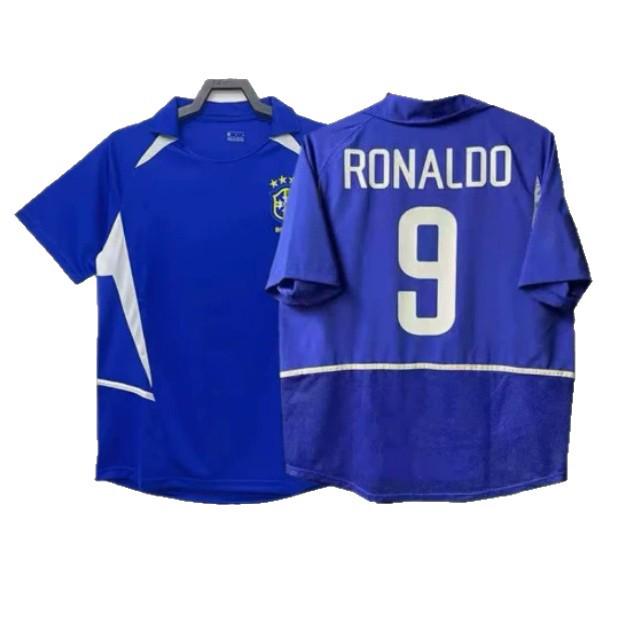 Camiseta de Fútbol Retro de Brasil del Mundial 2002: Carlos #6, Ronaldo #9, #11, y Ropa Ball.