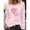 New 3D Heart Patterned Women's Long-Sleeved Round-neck T-Shirt Women's Urban Fashion Long-Sleeved Top For Autumn And Winter