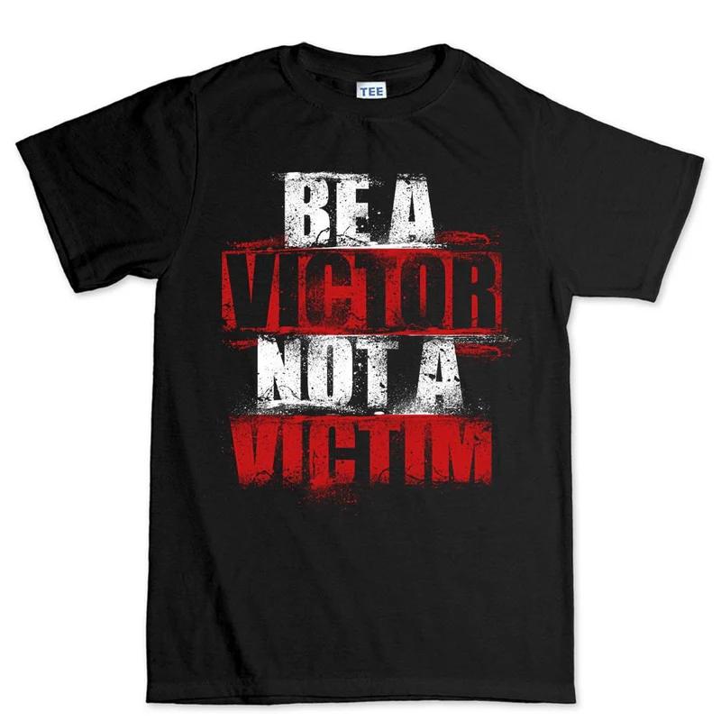 Unisexs Black Cotton TShirt Victory Style Fitness Muscle Tee Motivational Quote Graphic Print