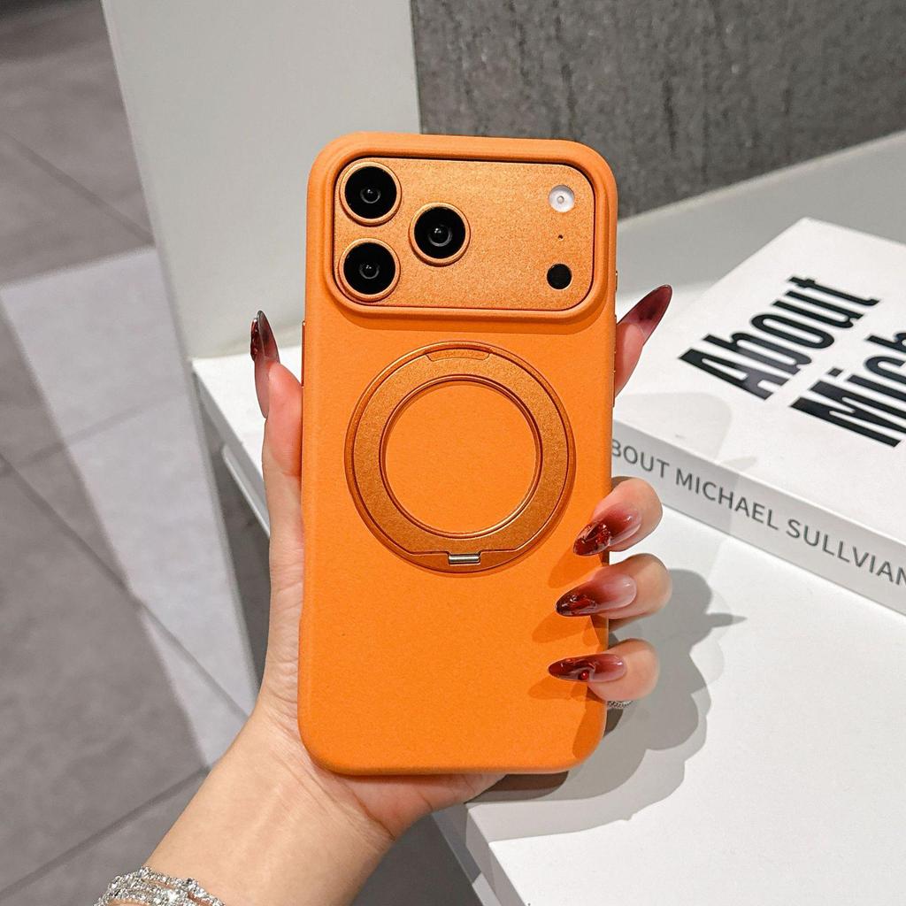 iPhone 17 Pro Max Sandstone Magnetic Alloy Bracket Case