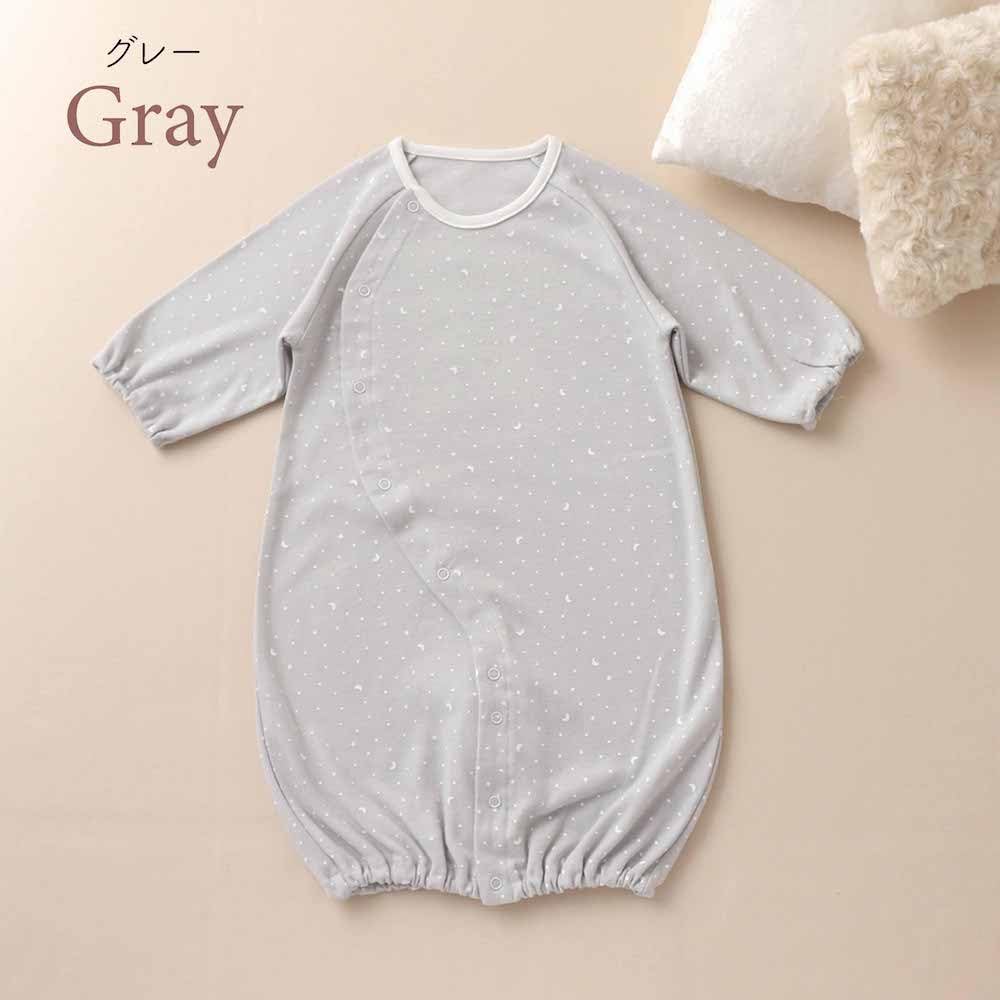 de Smooth Star Pattern Smooth All Snap Newborn Baby Clothes Cotton Cute Star [Cream Coco] Two-Way [Crotch Replacement/2way] 100% 50-70cm