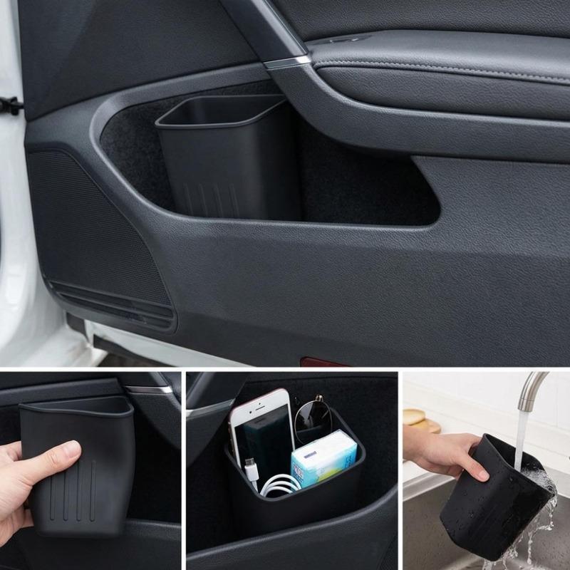 Car Lockers Cell Phone Keys Sunglasses Storage Racks Seats Garbage Cans Car Pockets Auto Storage Box Door Silicone Trash Can