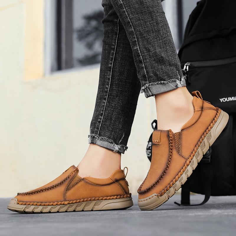 38-46 Ručně vyráběné kožené boty Ležérní pánské boty Pohodlné boty z hovězí kůže Pánské mokasíny Mokasíny Nástrojové boty