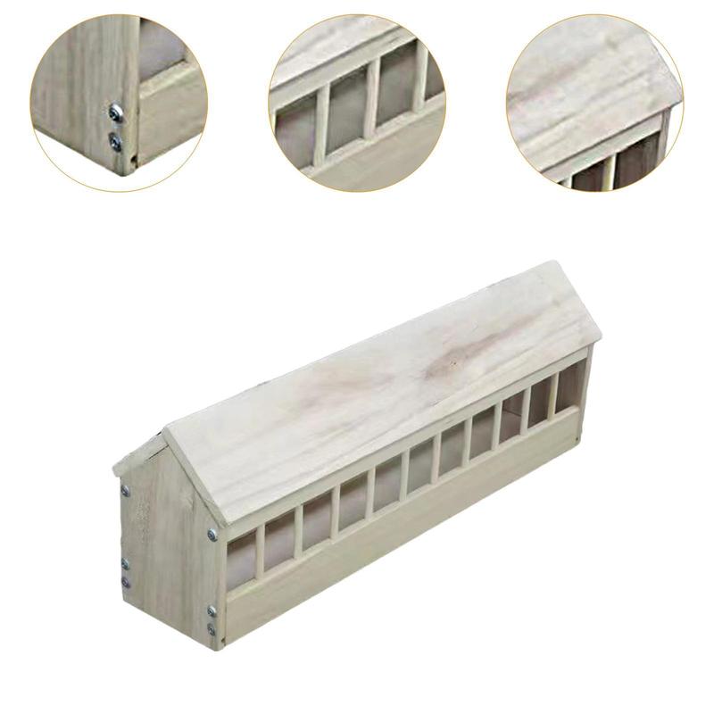 Pigeon Feeder Poultry Dish Bird Feeder Chicken Feeding Trough Wooden Food Dispenser for Balcony Farm Ducks Pigeons Garden