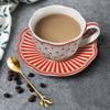 Pop Art Striped Polka Dots Ceramic Cup&saucer Dining Table Coffee Cup Milk Mugs Afternoon Tea Teacup Fruit Juice Container