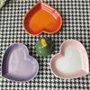 Ceramic Cat Bowl Extra Heart-Shaped Wide Anti Vomiting Stress Free Design12cm Durable Ceramic Pet Bowl for Small Cats & Dogs
