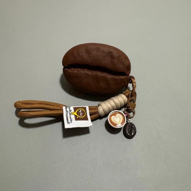 Creative three-dimensional coffee bean AirPods pro1 apple bluetooth headset case 1st generation cartoon protective cover for tide