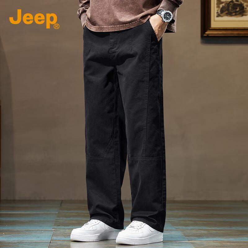 Jeep Men's Cotton Loose Straight-Leg Casual Pants