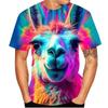 Alpaca Children's T-shirt with Interesting Animal Patterns Casual Loose Personalized Round Neck Short Sleeved Shirt