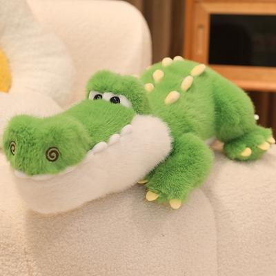 Furry Crocodile Plush Toy Stuffed Animal Alligator Sleep Huggable Pillow Cartoon Baby Doll Sofa Cushion Lovely Birthday Gift