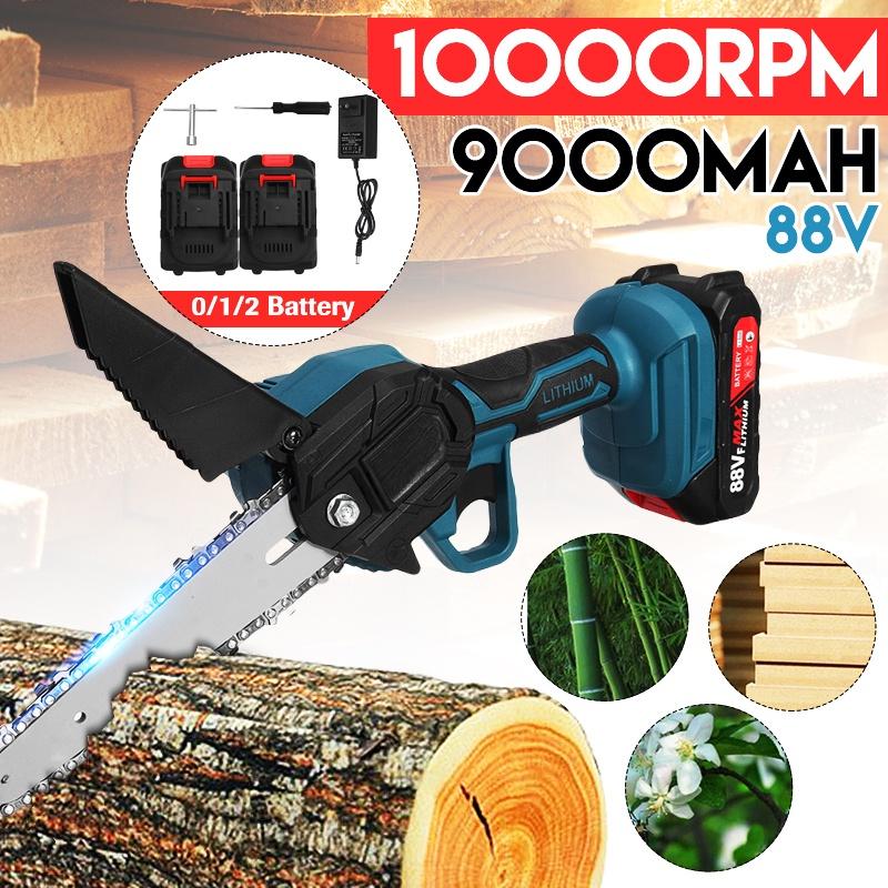 6 Inches Mini Electric Saw 88VF Chain Garden Tree Recording Saw Woodworking Tool Wood Cutter for 18V Battery 3000w