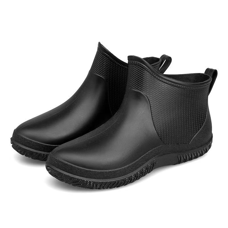 

Women New Flat sole Ankle Rain Boots Spring Autumn New Soft sole Non Sip Round Toe Slip On Waterproof Outdoor Work Shoes 36 чорний
