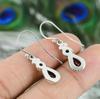 Natural Garnet & Citrine Earrings ,925 Sterling Silver Earrings , Handmade Silver Earrings ,Two Gemstone ,Teardrop Dangle Silver Earring,