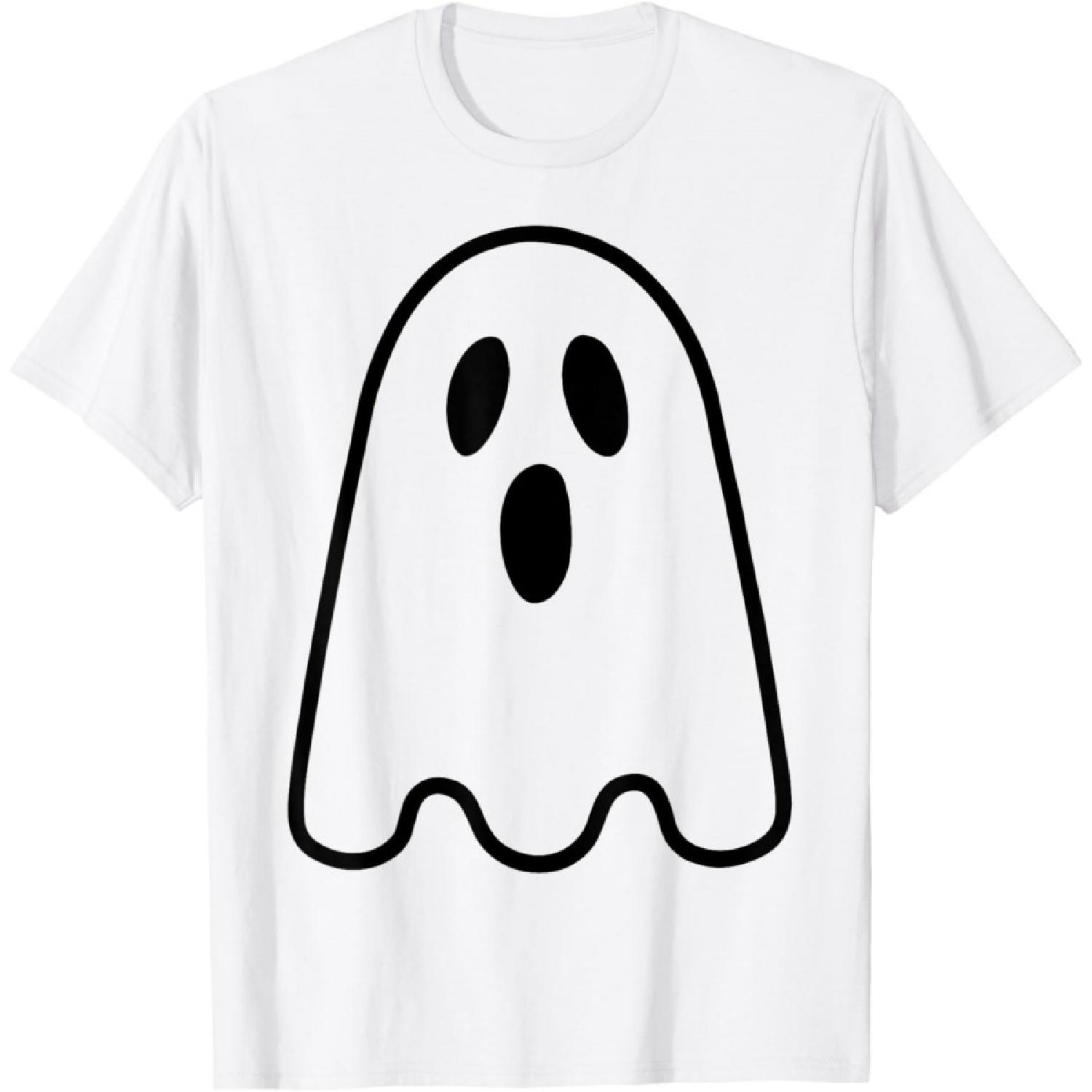 Футболка с привидением для взрослых, детей, мужчин, женщин, забавная футболка с лицом призрака, костюм S