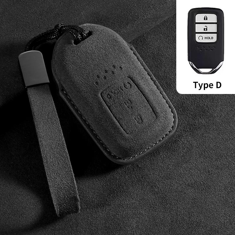 Suede Car Key Case Cover Shell Fob For For Honda Fit Lucky Vezel City Civic Jazz Brv Br-V Hrv Hr-V Freed Car Smart Key Bag