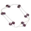 Natural Amethyst Gemstone Handmade 925 Sterling Silver Jewelry Necklace 36" ASN-6558