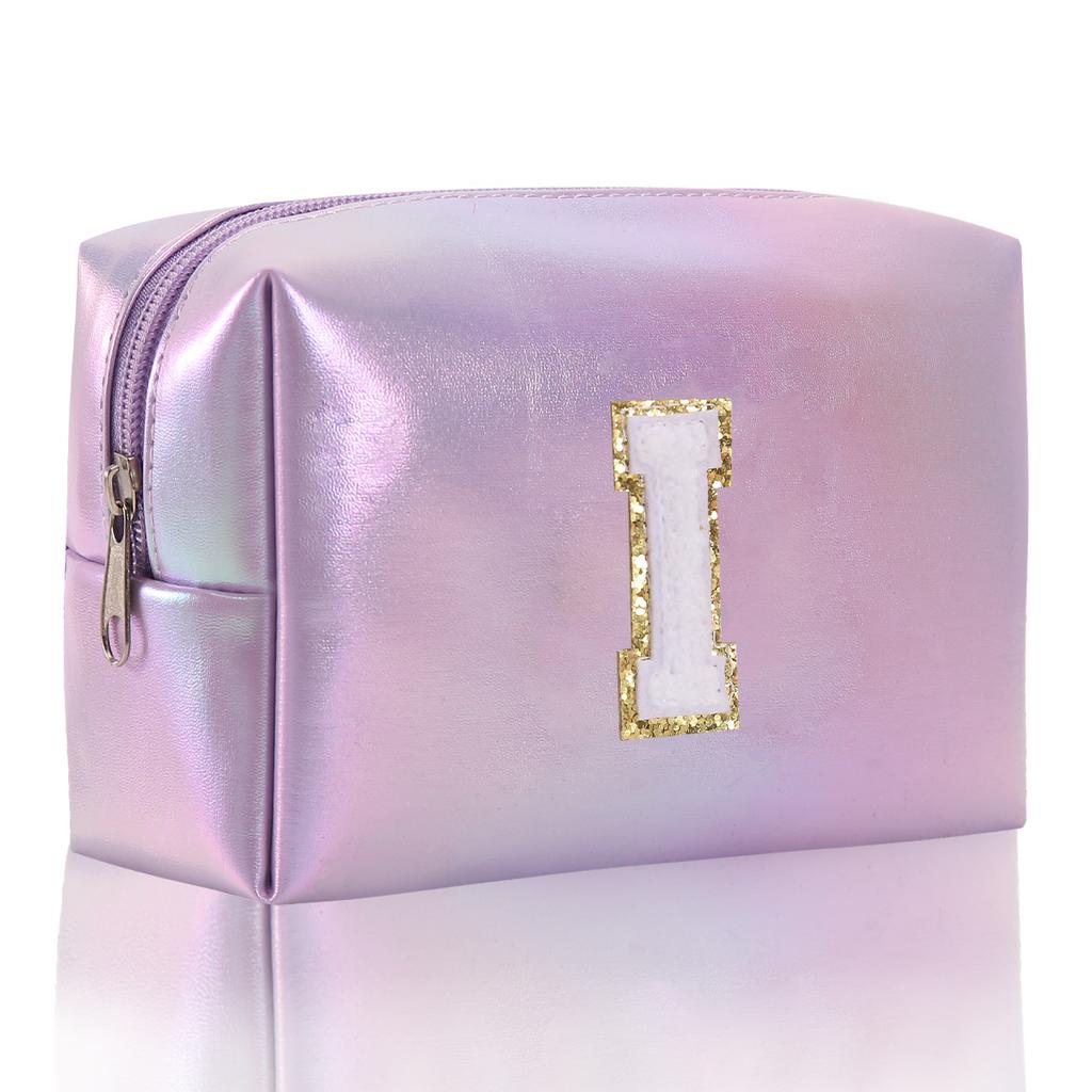 Octagon Bag Embroidery Alphabet Makeup Bag Large Capacity Toiletry Bag Travel Storage Bag Clutch Bag