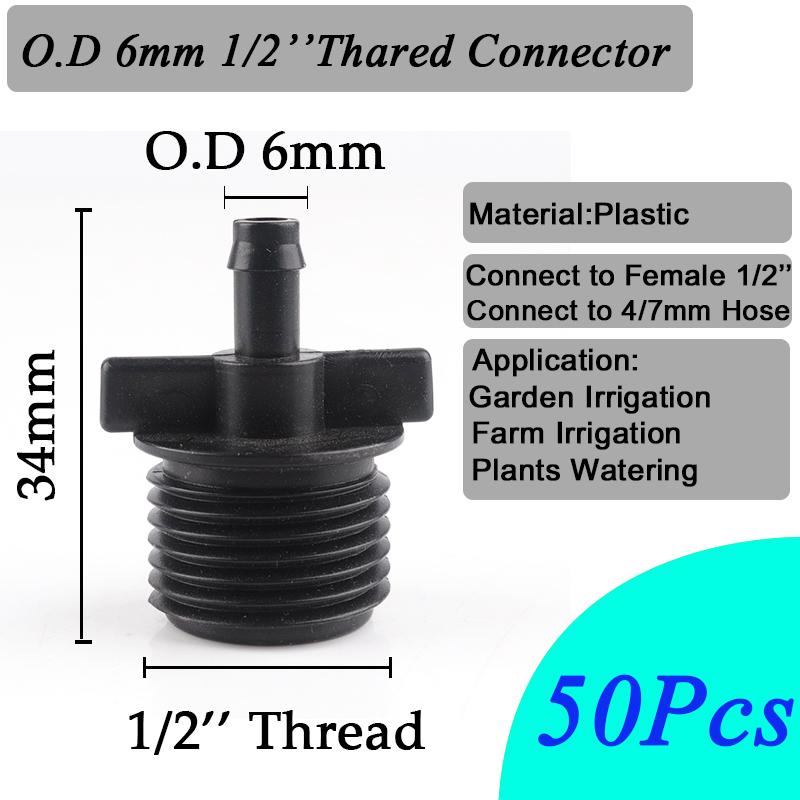50~10Pcs Garden Water Connector 4/7mm 1/4'' Hose Barb Straight Connectors Micro Irrigation Sprinkler Accessories Watering Tools